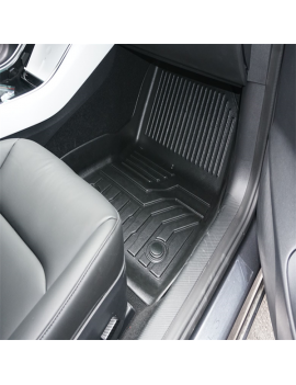 Custom Fit  3D TPE All Weather Car Floor Mats Liners for Tesla Model 3 2017-2019  (1st & 2nd Rows, Black)